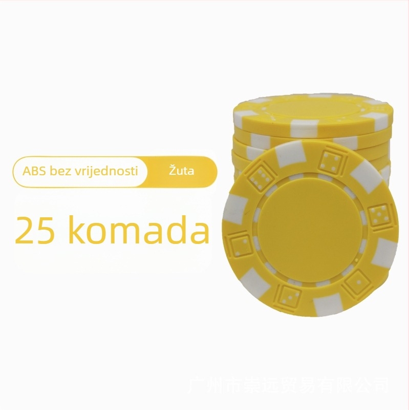Texas Hold'em prazne čipove, bez nominalne vrijednosti, ABS materijal, paket od 25 komada