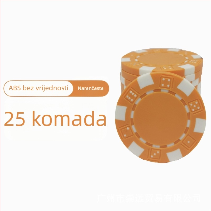 Texas Hold'em prazne čipove, bez nominalne vrijednosti, ABS materijal, paket od 25 komada