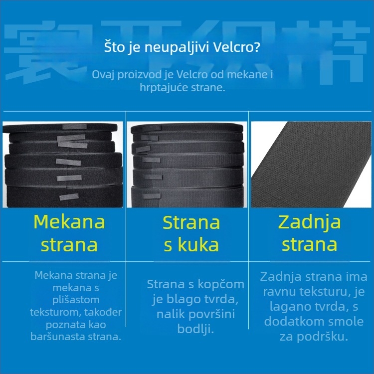 Navlaka za skije s Velcro zatvaračem i samoljepljivom trakom, mješavina poliestera i najlona