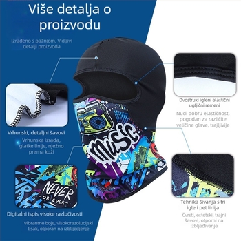 Maska za biciklizam s balaklavom – vjetrootpornost i otpornost na hladnoću, poliester, unisex, na skladištu, ovlaštena privatna marka