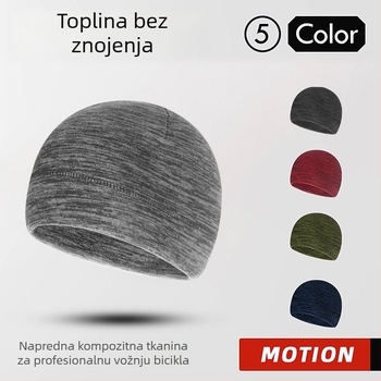 Sportska kapa za unisex, kationički fleece, prugasti uzorak, kontrastni dizajn, za vožnju biciklom i trčanje