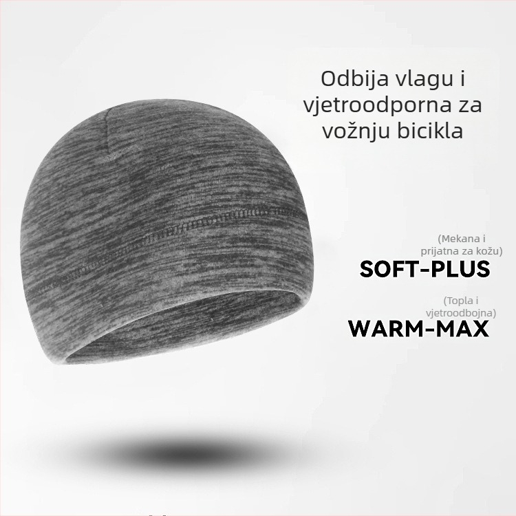 Sportska kapa za unisex, kationički fleece, prugasti uzorak, kontrastni dizajn, za vožnju biciklom i trčanje