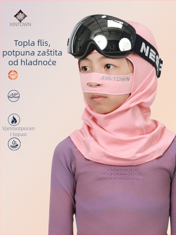 Maska za djecu za skijanje – dvostruko slojevita, topla, unisex, poliester