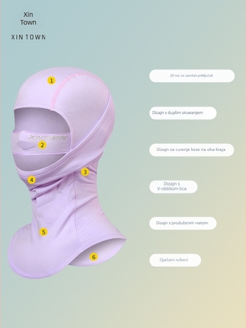 Maska za djecu za skijanje – dvostruko slojevita, topla, unisex, poliester