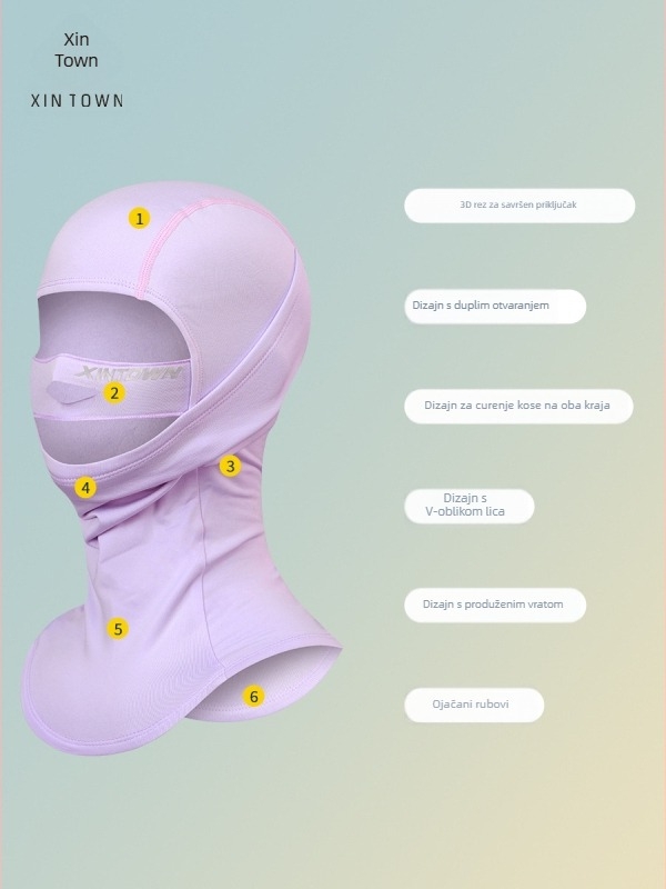 Maska za djecu za skijanje – dvostruko slojevita, topla, unisex, poliester