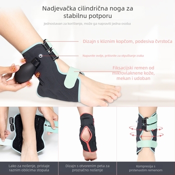 Orteza za gležanj s nafukljivom zračnom komorom za rehabilitaciju – prozračna, prilagodljiva podrška, poliester vlakno