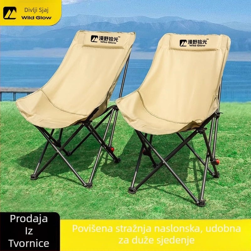 Vanjska sklopiva Moon stolica, prijenosna, podesiva ležaljka, Oxford tkanina