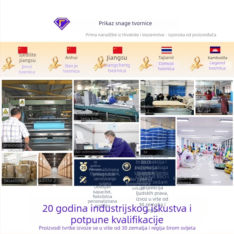 Kamping nadduvna madrac s flokiranom površinom, ručno napuhavanje, vanjska pumpa, nosivost 200 kg, uključuje jastuk