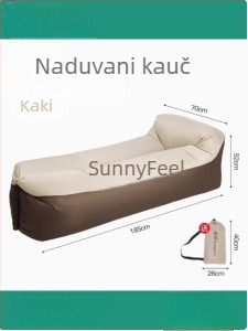 Napuhiva kauč za kampiranje i otvoreni prostor, prijenosni kauč-odmaralište (Težina: 800 g; Nosivost: 120 kg; Površina: 210T karirani materijal; Kategorija: napuhiva postelja)