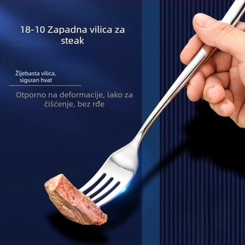 Set pribora od 316 nehrđajućeg čelika: nož, vilica i žlica, polirano ogledalo, jednostavan dizajn