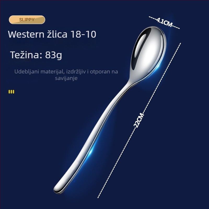 Set pribora od 316 nehrđajućeg čelika: nož, vilica i žlica, polirano ogledalo, jednostavan dizajn