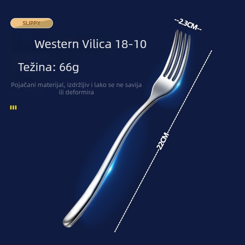 Set pribora od 316 nehrđajućeg čelika: nož, vilica i žlica, polirano ogledalo, jednostavan dizajn