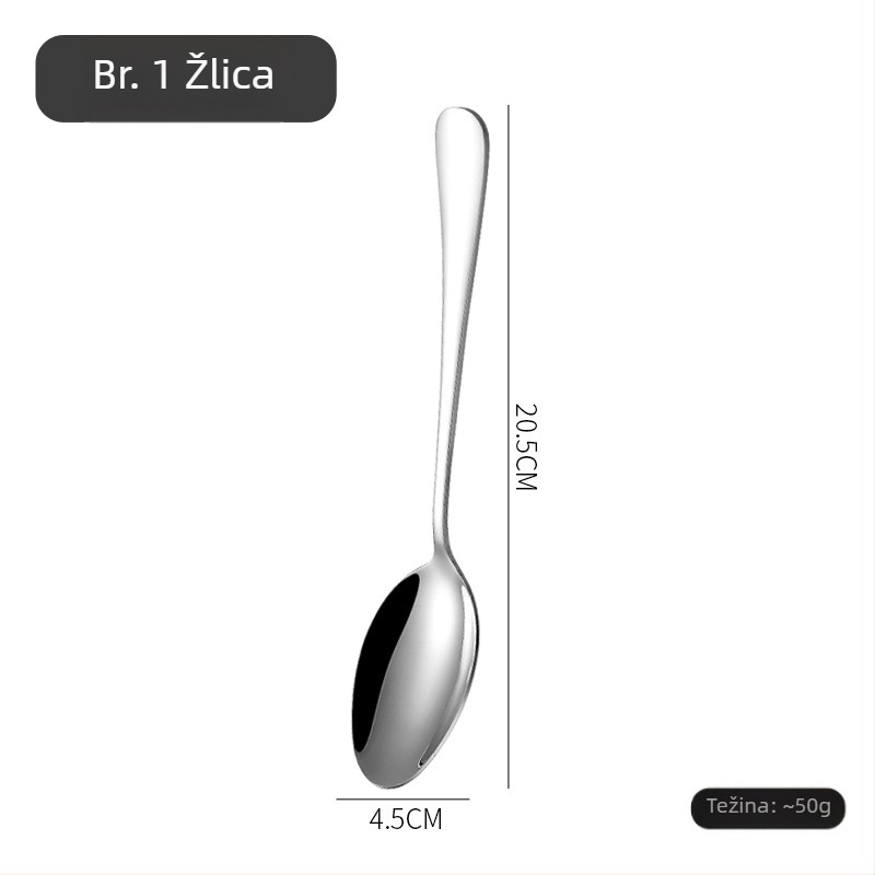 Set noževa, vilice i žlice u nordijskom stilu, od 410 nehrđajućeg čelika, polirani ogledni završetak, ručno izrađeno uz prilagođenu obradu.