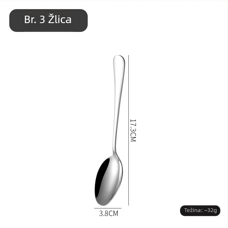 Set noževa, vilice i žlice u nordijskom stilu, od 410 nehrđajućeg čelika, polirani ogledni završetak, ručno izrađeno uz prilagođenu obradu.