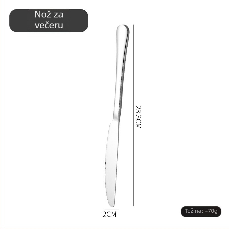 Set noževa, vilice i žlice u nordijskom stilu, od 410 nehrđajućeg čelika, polirani ogledni završetak, ručno izrađeno uz prilagođenu obradu.