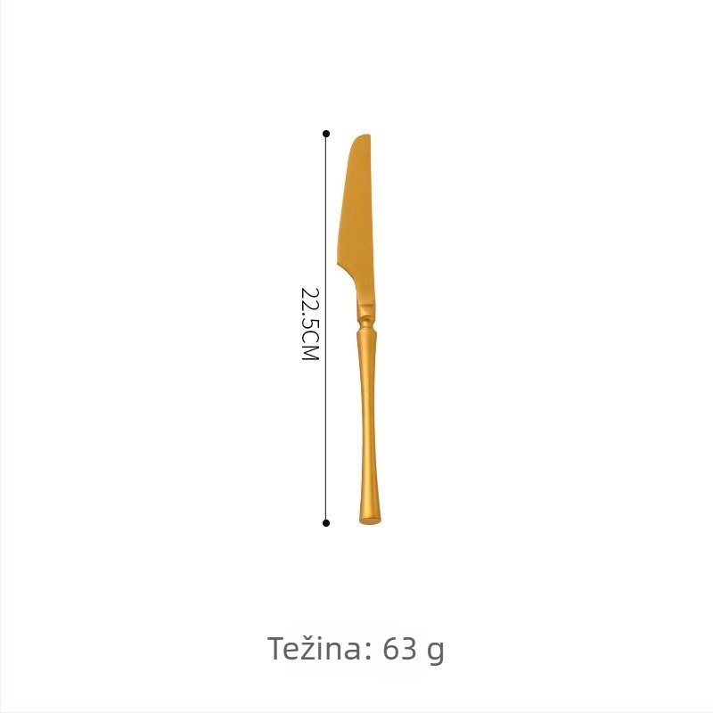 Set noževa, vilice i žlice od 304 nehrđajućeg čelika s uskim strukom, vodeno poliranje, korejski stil