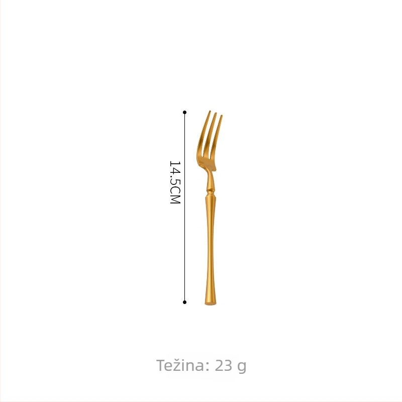 Set noževa, vilice i žlice od 304 nehrđajućeg čelika s uskim strukom, vodeno poliranje, korejski stil