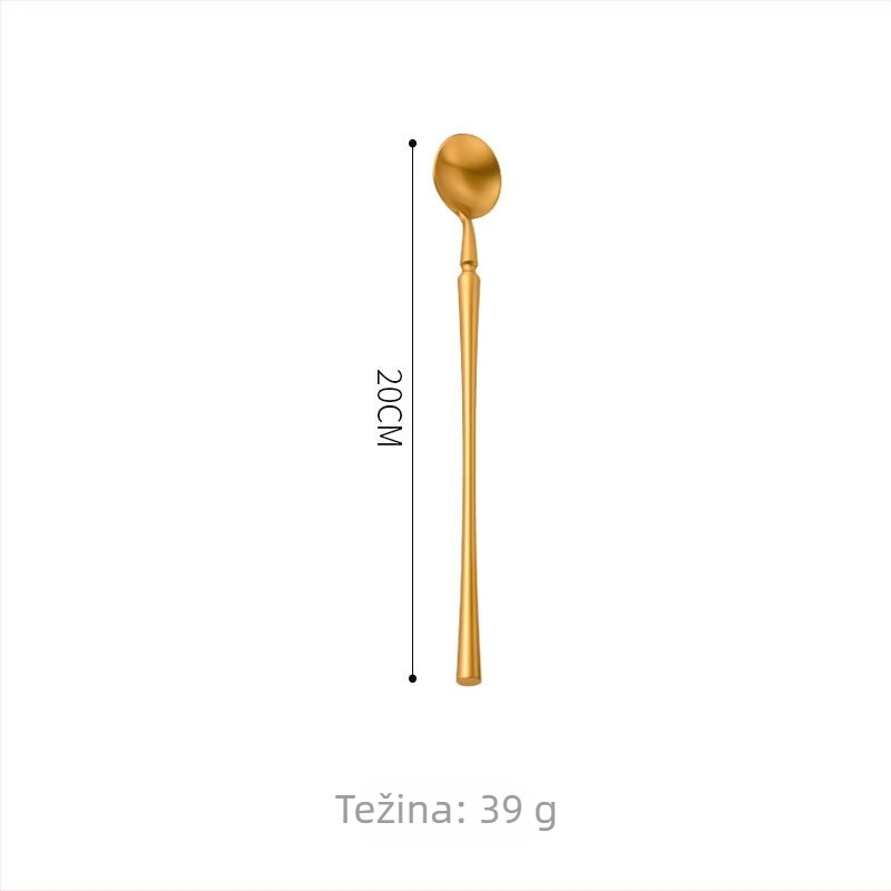 Set noževa, vilice i žlice od 304 nehrđajućeg čelika s uskim strukom, vodeno poliranje, korejski stil