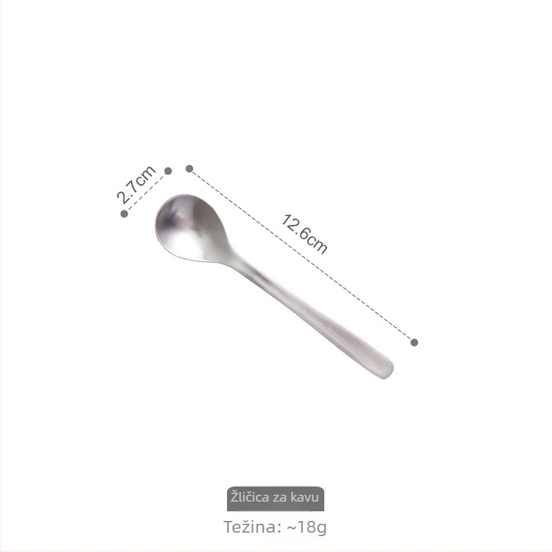 3-dijelni set pribora: nož, vilica i žlica od 304 nehrđajućeg čelika, mat završna obrada, moderan minimalistički stil