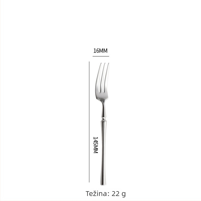 Šestodjelni set pribora za stol od 304 nerđajućeg čelika s oglednim završnim slojem, nordijski minimalistički stil, mogućnost tiskanja logotipa