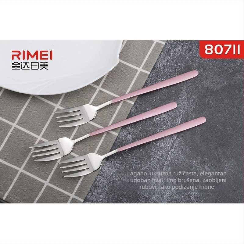 Set pribora od nehrđajućeg čelika – vilice i žlice, 201 nehrđajući čelik, ogledno poliranje, moderni minimalistički stil, za odrasle