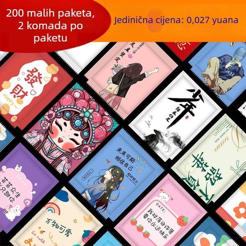 Jednokratne rukavice s tiskom loga, individualno pakirane, debele, za catering i dostavu jastoga, plastični PE, prozirne, prehrambene kakvoće