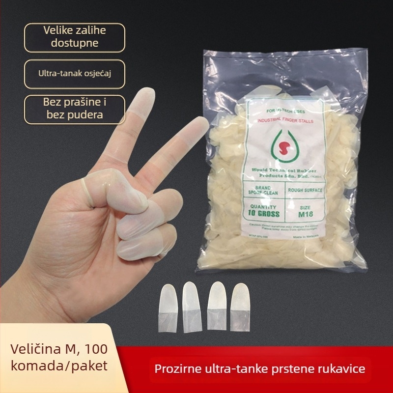Jednokratne rukavice za vrhove prstiju, od plastike, vodootporne, debljina 0.05-0.1 mm, jednostavan uzorak