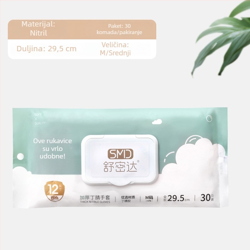 Nitrilne jednokratne rukavice za kućanstvo, vodootporne, ultratanke, duljine 29,5 cm
