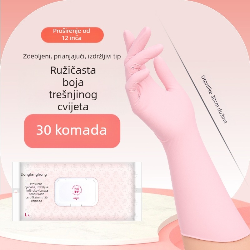Dongfanghong Jednokratne nitrilne rukavice za kućanstvo – za pranje suđa, standardna debljina, izdržljivo čišćenje (Brand: Dongfanghong; Material: Nitrile; Use: Dishwashing/Household; Thickness: Regular)