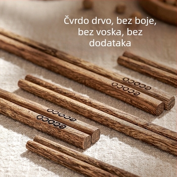 Drvene štapiće za jelo od drveta pilećih krila, Ecoco marka, stil nacionalnog trenda, vodno polirana površina, 5/10 pari