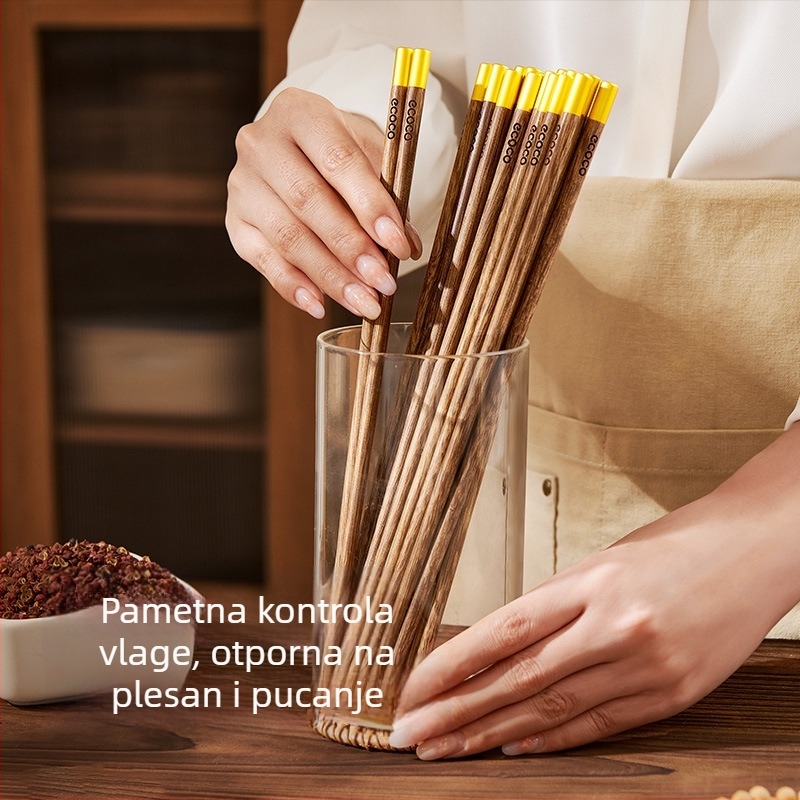 Drvene štapiće za jelo od drveta pilećih krila, Ecoco marka, stil nacionalnog trenda, vodno polirana površina, 5/10 pari