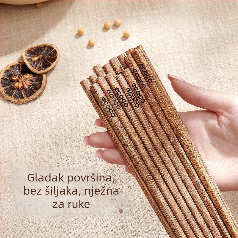 Drvene štapiće za jelo od drveta pilećih krila, Ecoco marka, stil nacionalnog trenda, vodno polirana površina, 5/10 pari