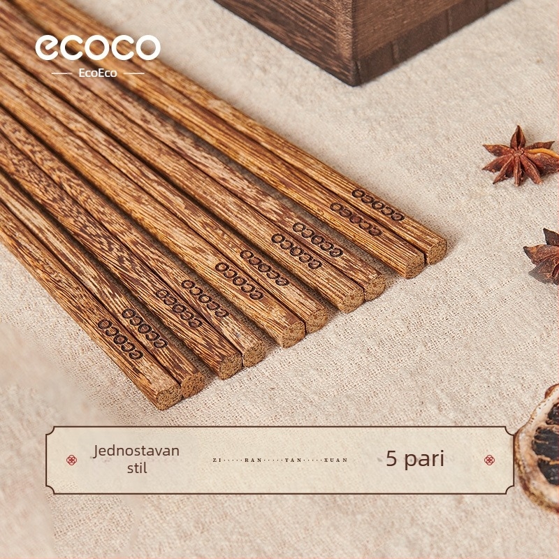 Drvene štapiće za jelo od drveta pilećih krila, Ecoco marka, stil nacionalnog trenda, vodno polirana površina, 5/10 pari