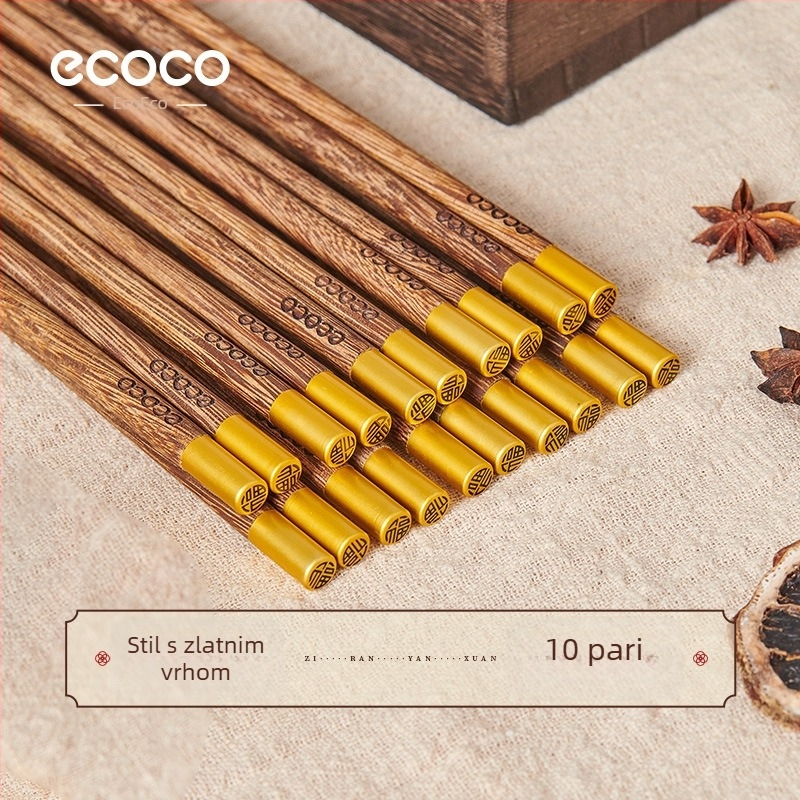 Drvene štapiće za jelo od drveta pilećih krila, Ecoco marka, stil nacionalnog trenda, vodno polirana površina, 5/10 pari