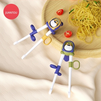 Dječje edukativne štapiće za jelo, plastični, karikatura uzorak, sladak stil, s ispisanim logotipom