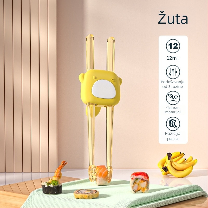 Dječje edukativne štapiće za jelo, plastični, karikatura uzorak, sladak stil, s ispisanim logotipom