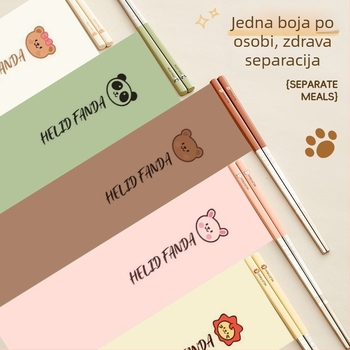 Štapići za jelo od 316 nerđajućeg čelika – otporni na visoke temperature, otporni na plijesan, protuklizni, po jedan par po osobi