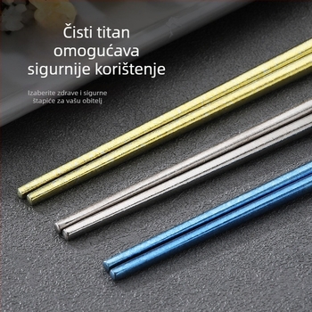 MUTTI Set titanijevog legura za kampiranje – štipaljke za jelo s protivkliznim poklon kutijom – za kuću i vanjsku upotrebu, ogledno poliran