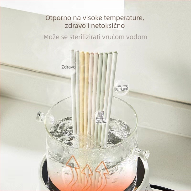 One Chestnut Kovani štapići za jelo s karikaturnim dizajnom - Karikatura, Kreativni stil, PET+Fiberglass+ABS, Jedan par po osobi, Protiv plesni, Protiv bakterija, Otporni na visoke temperature