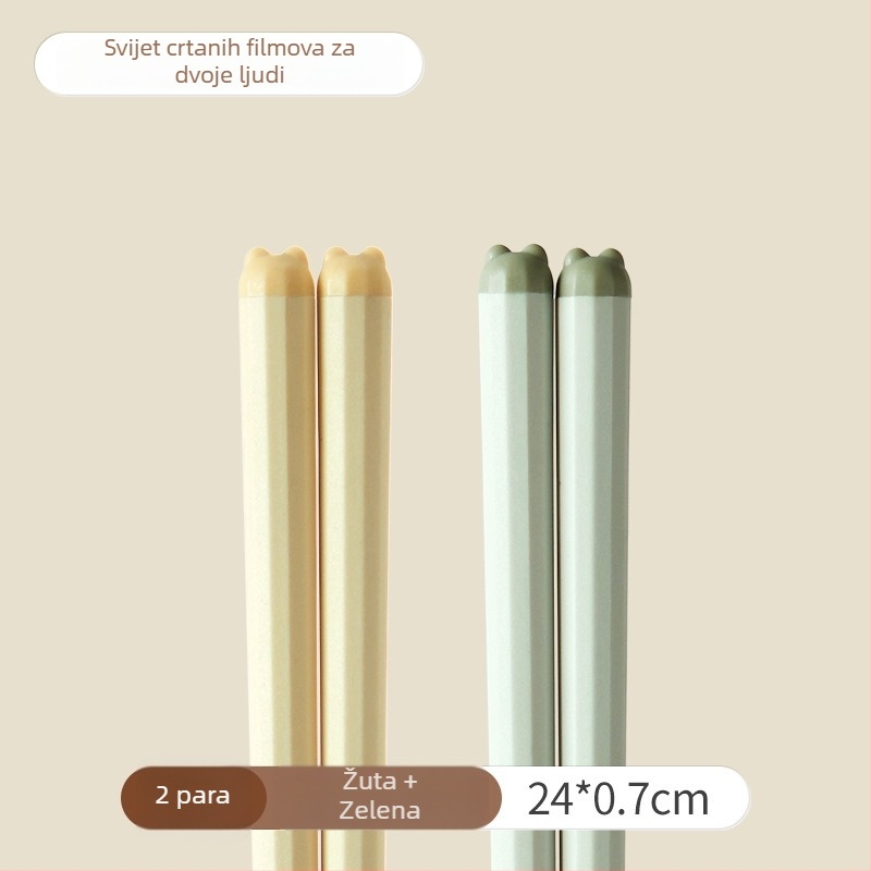 One Chestnut Kovani štapići za jelo s karikaturnim dizajnom - Karikatura, Kreativni stil, PET+Fiberglass+ABS, Jedan par po osobi, Protiv plesni, Protiv bakterija, Otporni na visoke temperature