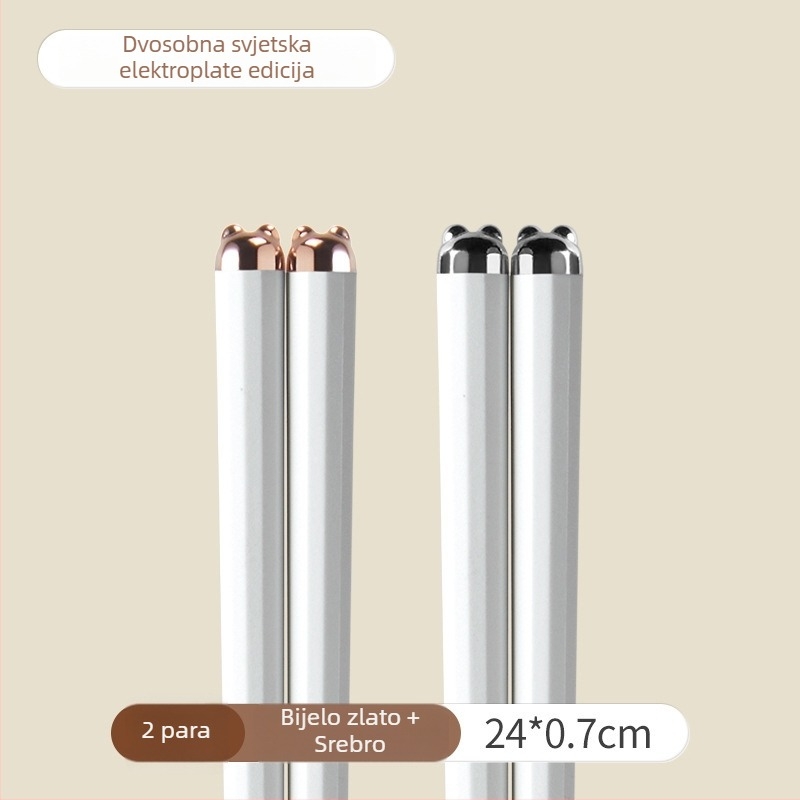 One Chestnut Kovani štapići za jelo s karikaturnim dizajnom - Karikatura, Kreativni stil, PET+Fiberglass+ABS, Jedan par po osobi, Protiv plesni, Protiv bakterija, Otporni na visoke temperature