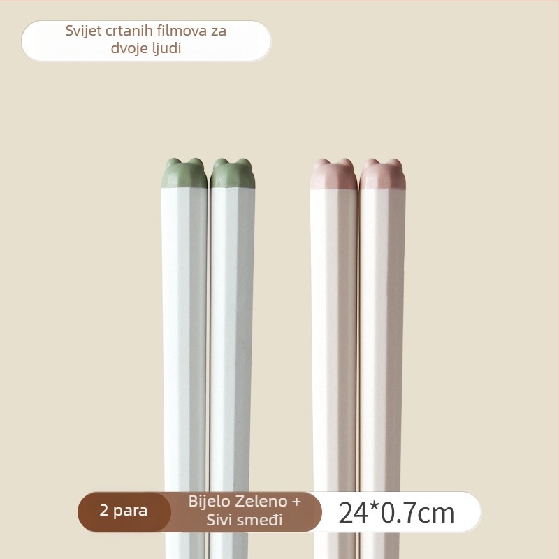 One Chestnut Kovani štapići za jelo s karikaturnim dizajnom - Karikatura, Kreativni stil, PET+Fiberglass+ABS, Jedan par po osobi, Protiv plesni, Protiv bakterija, Otporni na visoke temperature