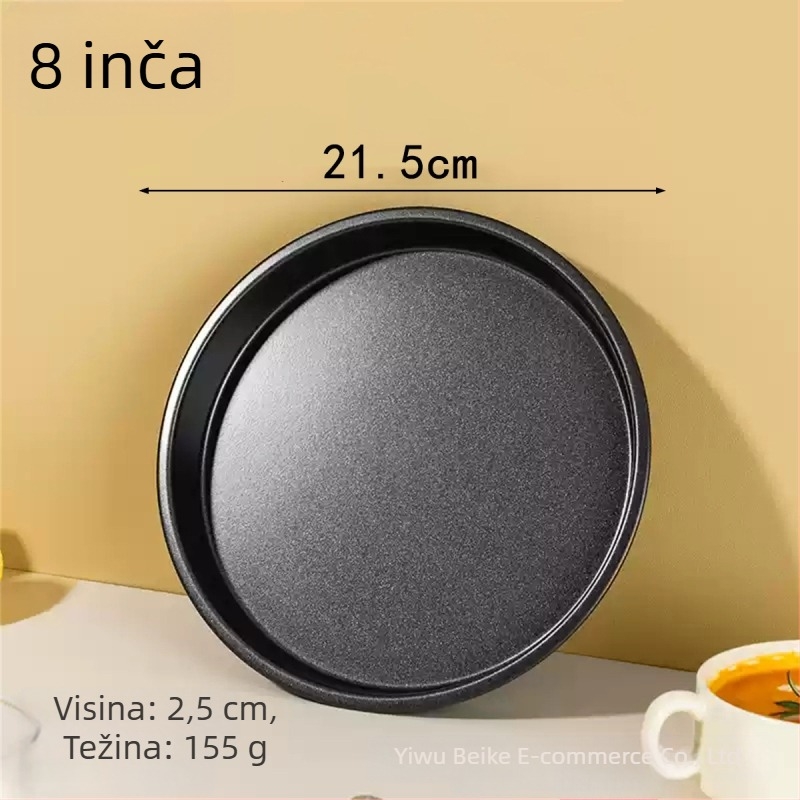 Set pladnjeva za pečenje pizze i kolača, okrugle, od karbonskog čelika s neprijanjajućim premazom