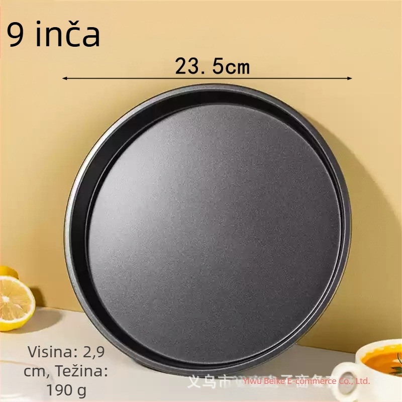 Set pladnjeva za pečenje pizze i kolača, okrugle, od karbonskog čelika s neprijanjajućim premazom