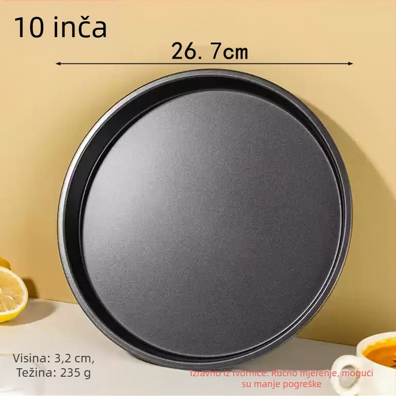 Set pladnjeva za pečenje pizze i kolača, okrugle, od karbonskog čelika s neprijanjajućim premazom