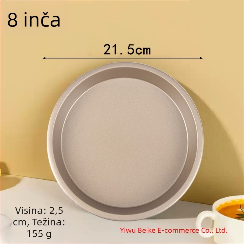 Set pladnjeva za pečenje pizze i kolača, okrugle, od karbonskog čelika s neprijanjajućim premazom