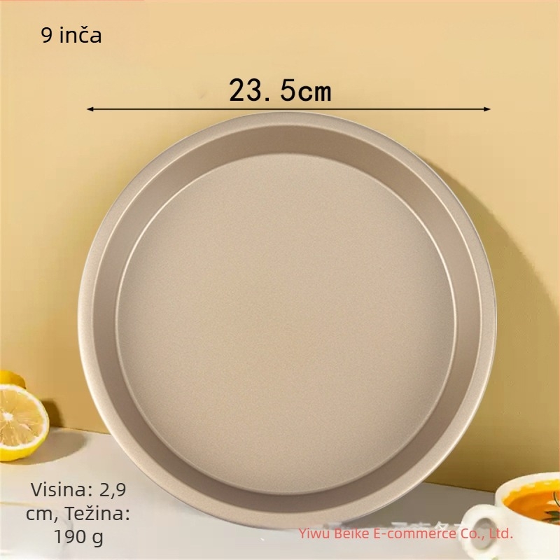 Set pladnjeva za pečenje pizze i kolača, okrugle, od karbonskog čelika s neprijanjajućim premazom