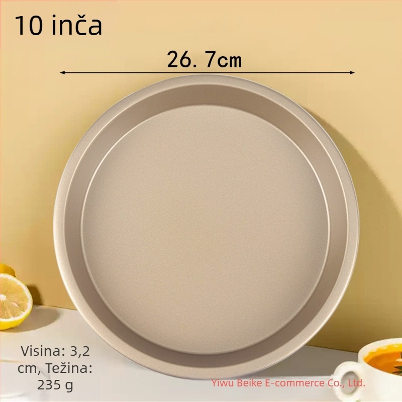 Set pladnjeva za pečenje pizze i kolača, okrugle, od karbonskog čelika s neprijanjajućim premazom