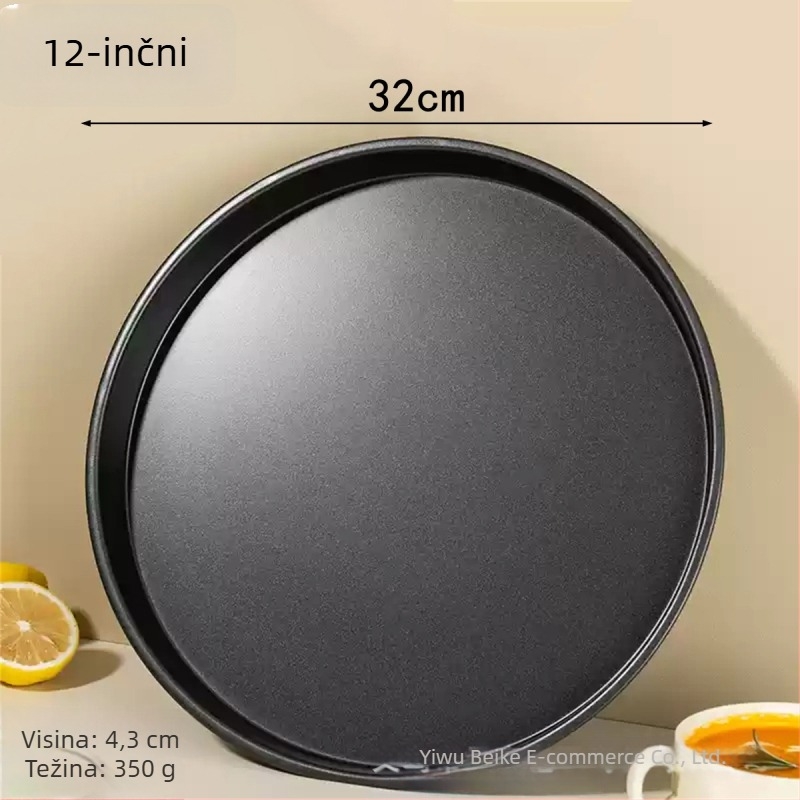 Set pladnjeva za pečenje pizze i kolača, okrugle, od karbonskog čelika s neprijanjajućim premazom