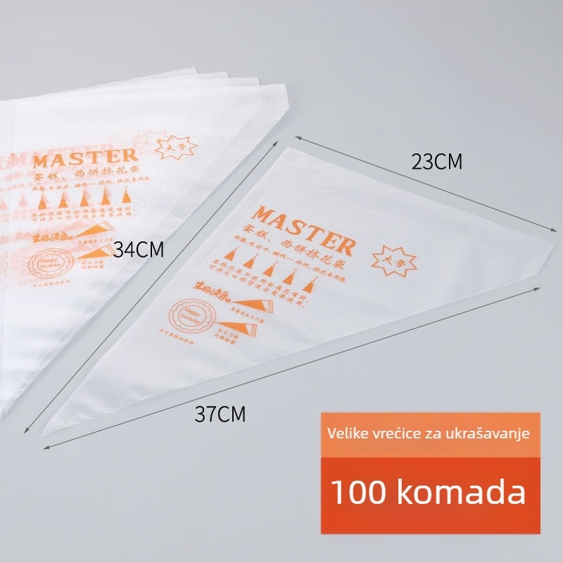 Jednokratna vrećica za ukrašavanje, PE kvalitete hrane, za kekse i torte, DIY alat za ukrašavanje, privatna oznaka dostupna